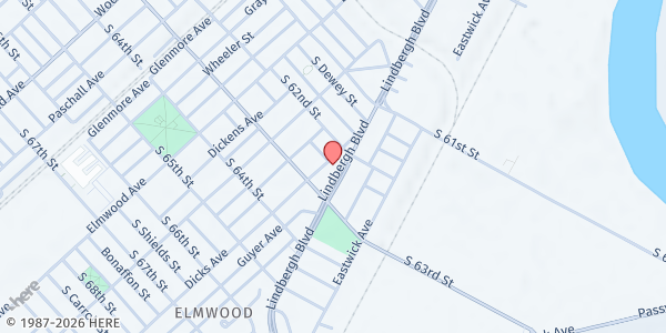 Map showing Resurrection Community Church at 6200 Dicks Avenue, Elmwood Park, PA