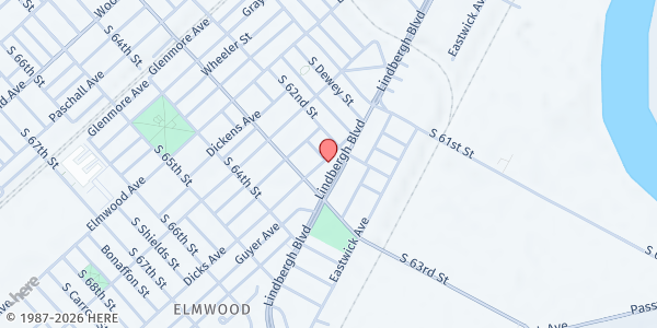 Map showing The Resurrection Community Church at 6200 Dicks Avenue, Elmwood Park, PA