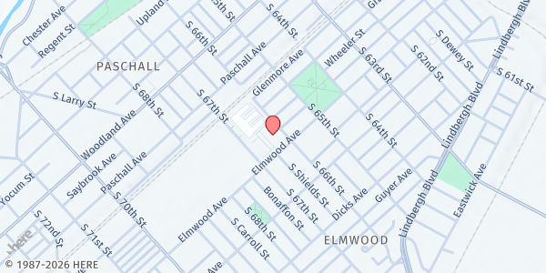 Map showing William Tilden Community School at 6601 Elmwood Avenue, Elmwood Park, PA
