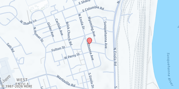 Map showing New Hope Ministries Enola Center at 110 Altoona Ave, Enola, PA