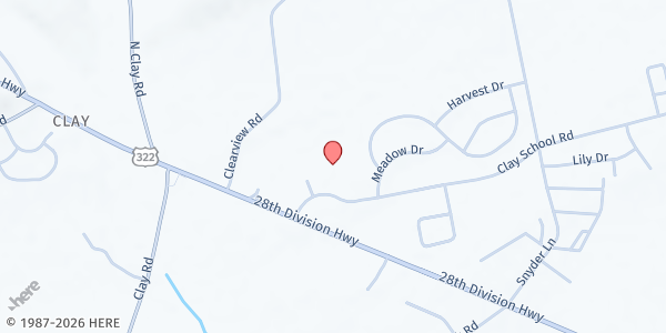 Map showing Ephrata Community Church at 70 Clay School Rd, Ephrata, PA