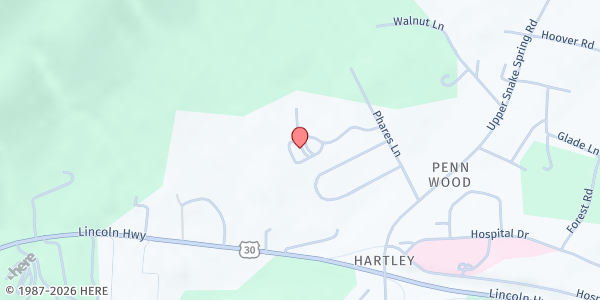 Map showing Everett CCA at 195 Drive In Ln, Everett, PA