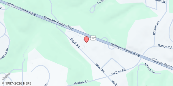 Map showing Cornerstone Ministries at 2200 Cornerstone Ln., Export, PA