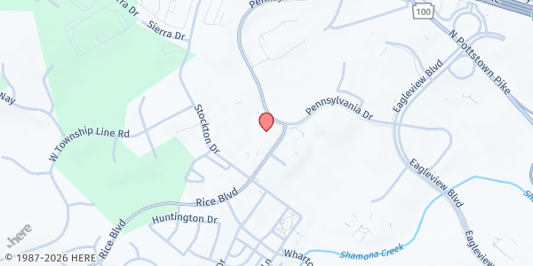 Map showing Chester County Food Bank at 650 Pennsylvania Drive, Exton, PA