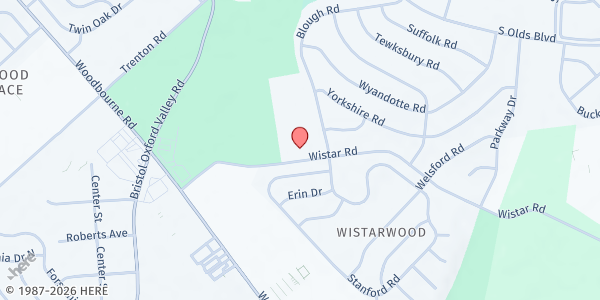 Map showing Faith Baptist Church - Food Pantry at 1515 Wistar Road, Fairless Hills, PA