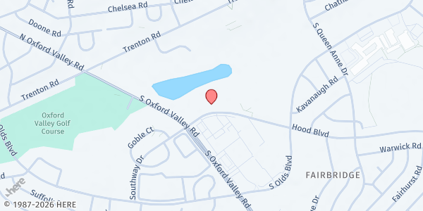 Map showing United Way of Bucks County at 413 Hood Blvd, Fairless Hills, PA