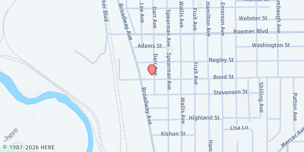 Map showing Prince of Peace Center at 502 Darr Ave, Farrell, PA