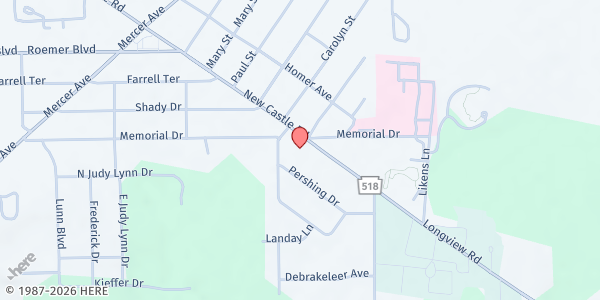 Map showing Valley Baptist Church at 500 Sharon New Castle Rd., Farrell, PA