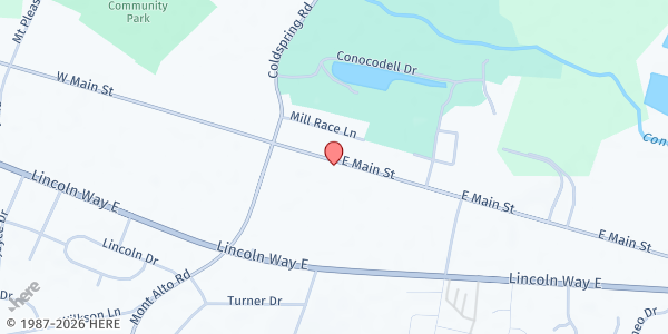 Map showing Saint Paul Evangelical Lutheran Church - Food Pantry at 44 E Main St, Fayetteville, PA