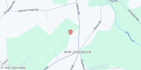 Map showing The Real Church at 33 Lyons Rd, Fleetwood, PA