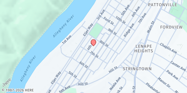 Map showing Christ Prince of Peace Parish (St. Mary's) at 718 4th Ave, Ford City, PA