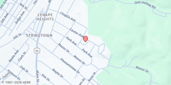 Map showing First Baptist Church at 2230 Center Ave, Ford City, PA