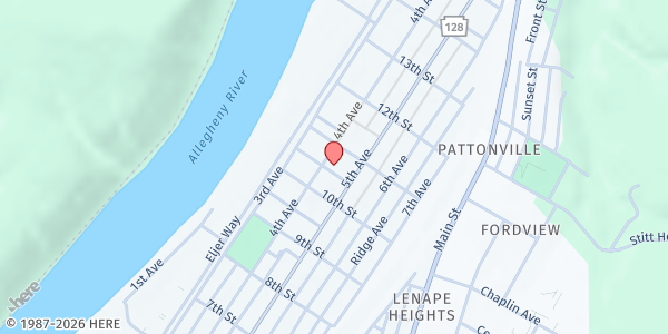 Map showing Ford Memorial UMC at 1024 4th Ave, Ford City, PA