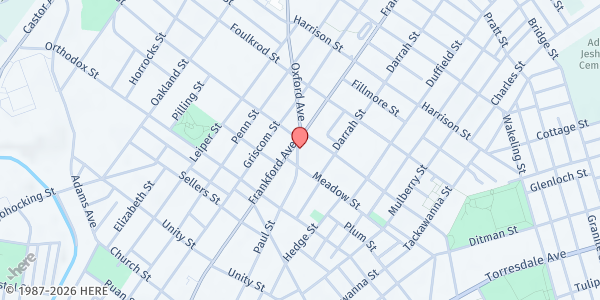 Map showing Helping Hands - Frankford at 4667 Paul Street, Frankford, PA