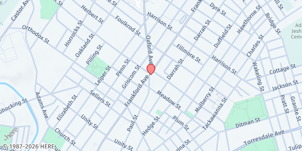 Map showing Helping Hands Nonprofit Organization - Paul Street at 4671 Paul Street, Frankford, PA