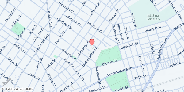 Map showing Whitehall Apartments at 1824 Foulkrod Street, Frankford, PA