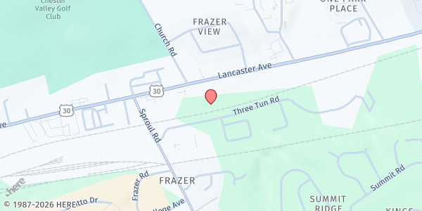 Map showing People's Pantry at Church Road at 384 Lancaster Ave, Frazer, PA