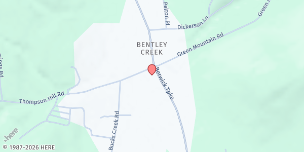 Map showing Helping Hands Food Pantry at 13255 Berwick Turnpike, Gillett, PA