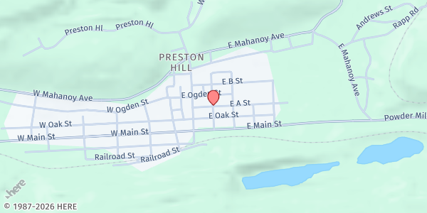 Map showing Girardville Area Food Pantry at "A" Street School at 200 A St., Girardville, PA