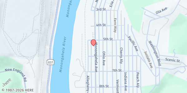 Map showing Heuer House Food Pantry at 516 Monongahela Ave, Glassport, PA