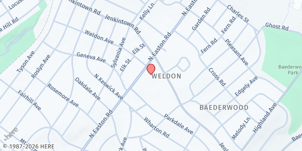 Map showing New Life Presbyterian Church at 467 N. Easton Road, Glenside, PA