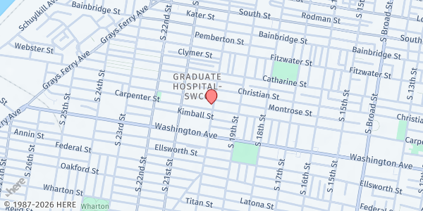 Map showing Unity in the Community - Dixon House at 920 South 20th Street, Graduate Hospital, PA