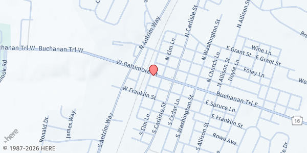 Map showing SCCAP - Greencastle at 57 WEST BALTIMORE STREET, Greencastle, PA