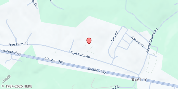 Map showing Charter Oak Church at 449 Frye Farm Rd., Greensburg, PA