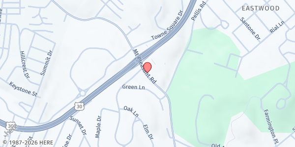 Map showing St. Vincent de Paul At Our Lady of Grace Church at 1011 Mount Pleasant Rd., Greensburg, PA