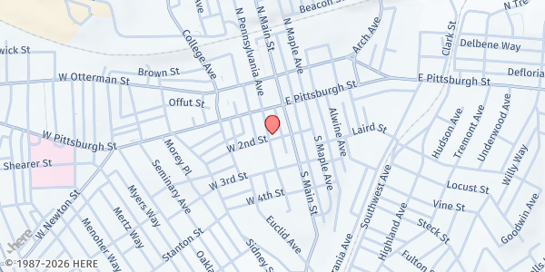 Map showing WIN-Spirations at 29 W 2nd St, Greensburg, PA