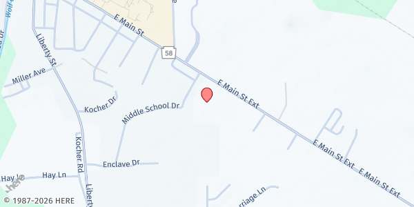 Map showing Grove City YMCA at 543 E Main Street, Grove City, PA