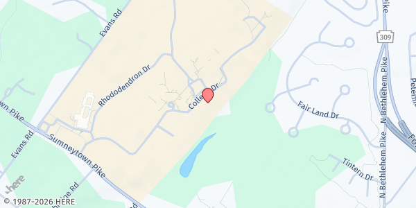 Map showing Catherine's Cupboard at Gwynedd Mercy University at 1325 Sumneytown Pike, Gwynedd Valley, PA