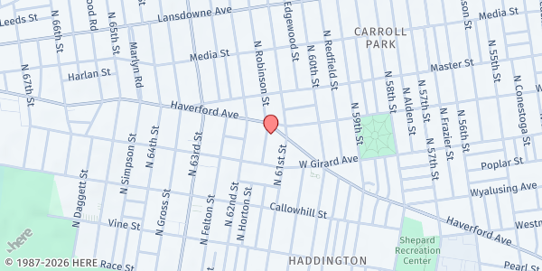 Map showing Calvary Agape Community Outreach Services - Haddington at 6122 Haverford Avenue, Haddington, PA