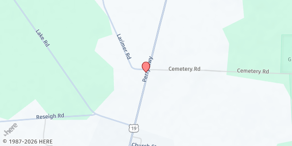 Map showing Commodore Perry Food Pantry at 3353 Perry Highway, Hadley, PA