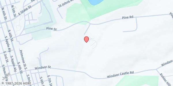 Map showing Northern Berks Food Pantry at 711 Windsor St, Hamburg, PA