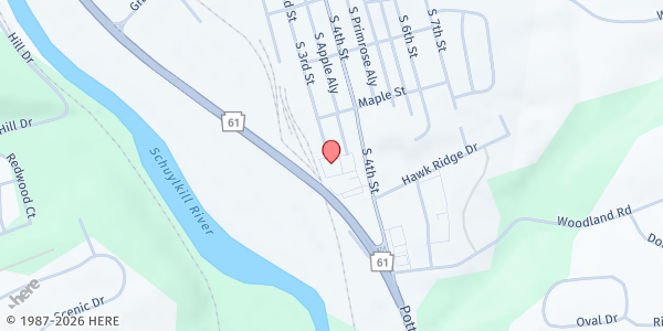 Map showing Salvation Army Hamburg Service Center at 700 S Fourth St # C, Hamburg, PA