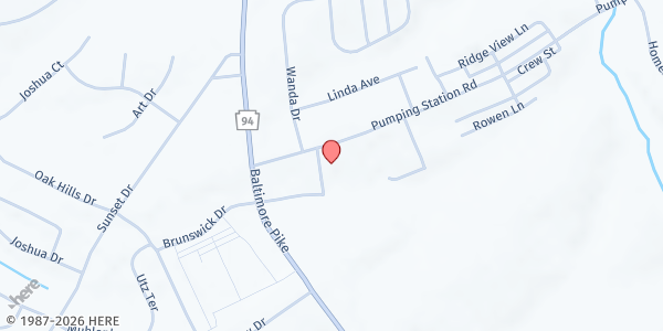 Map showing Captivate Community Church at 95 PUMPING STATION ROAD, Hanover, PA