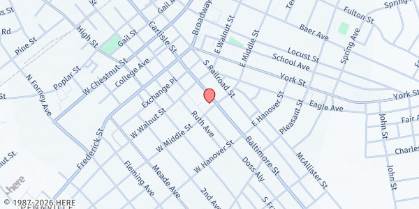 Map showing New Hope Ministries - Hanover at 135 Baltimore St, Hanover, PA