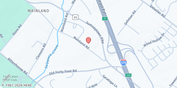 Map showing Shepherd's Shelf - Christ Lutheran Church at 2211 Mainland Road, Harleysville, PA