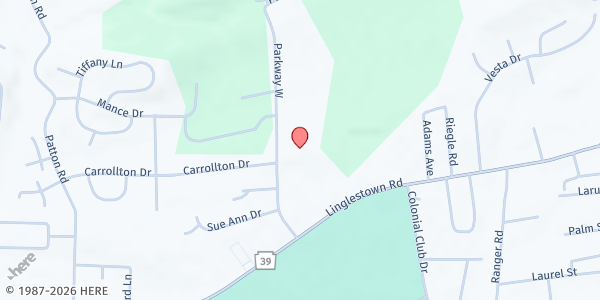 Map showing Bethany Church of the Nazarene at 1605 Parkway W., Harrisburg, PA