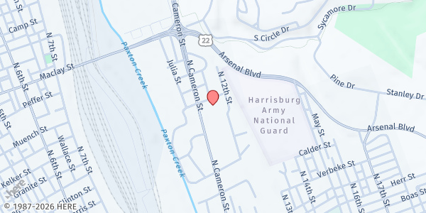 Map showing Bright Futures Learning Center at 1745 N Cameron St, Harrisburg, PA