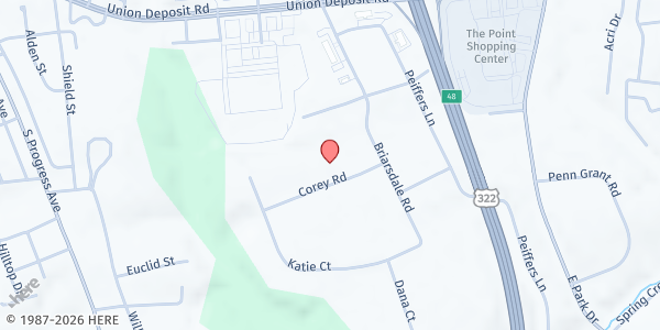 Map showing Central Pennsylvania Food Bank - Harrisburg Branch at 3908 Corey Rd, Harrisburg, PA