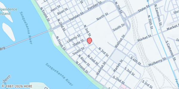 Map showing Downtown Daily Bread - Main Location at 234 South St, Harrisburg, PA