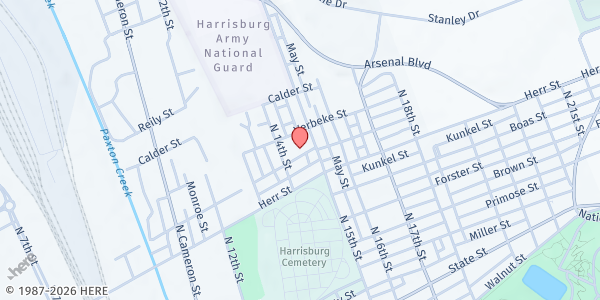 Map showing Full Harvest Ministries at 1416 Cumberland St., Harrisburg, PA