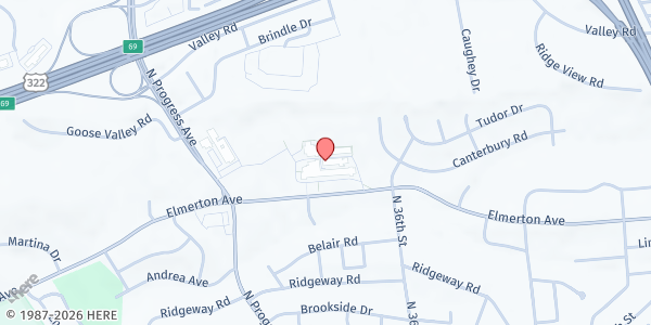 Map showing HANNA's Pantry - Harrisburg at 3500 Elmerton Ave., Harrisburg, PA