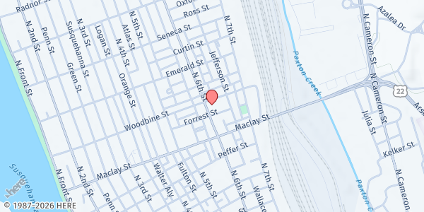 Map showing Harrisburg Area Food Pantry at 2135 N. 6th St., Harrisburg, PA