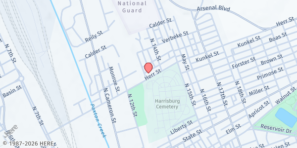 Map showing Hillside SDA Church at 1300 Herr St., Harrisburg, PA