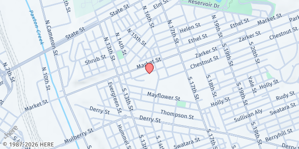 Map showing St. Francis of Assisi at 1453 Zarker St, Harrisburg, PA