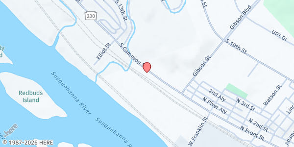 Map showing Stop the Violence Help Center at 1678 S. Cameron St., Harrisburg, PA