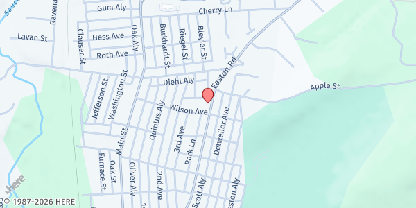 Map showing St Theresa at 1408 Easton Rd, Hellertown, PA